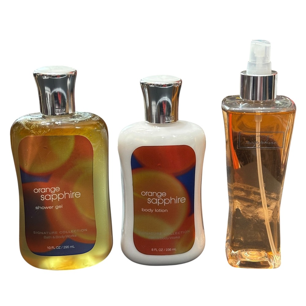 Bath and Body Works Orange Sapphire Set Shower Gel Lotion Fragrance Mist Retired